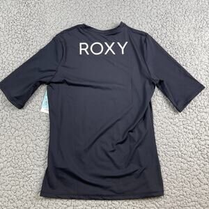 Roxy Enjoy Waves Rash Guard Surf Shirt Womens XS Black LYCRA